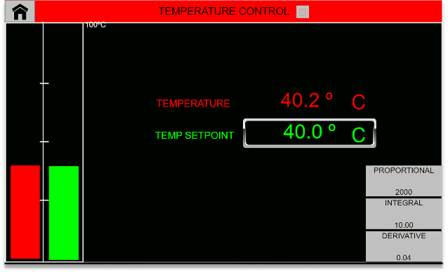 HMI Temp Controller Screen